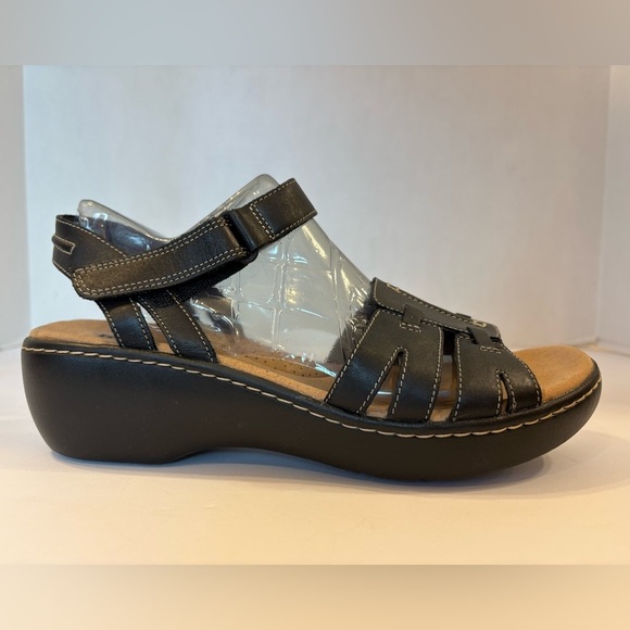 Clarks Delano Nila brown leather open toe sandals size 9 - Picture 3 of 11